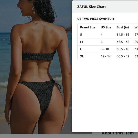 Bikini Sets for Women Sexy Strapless - Picture 7 of 7